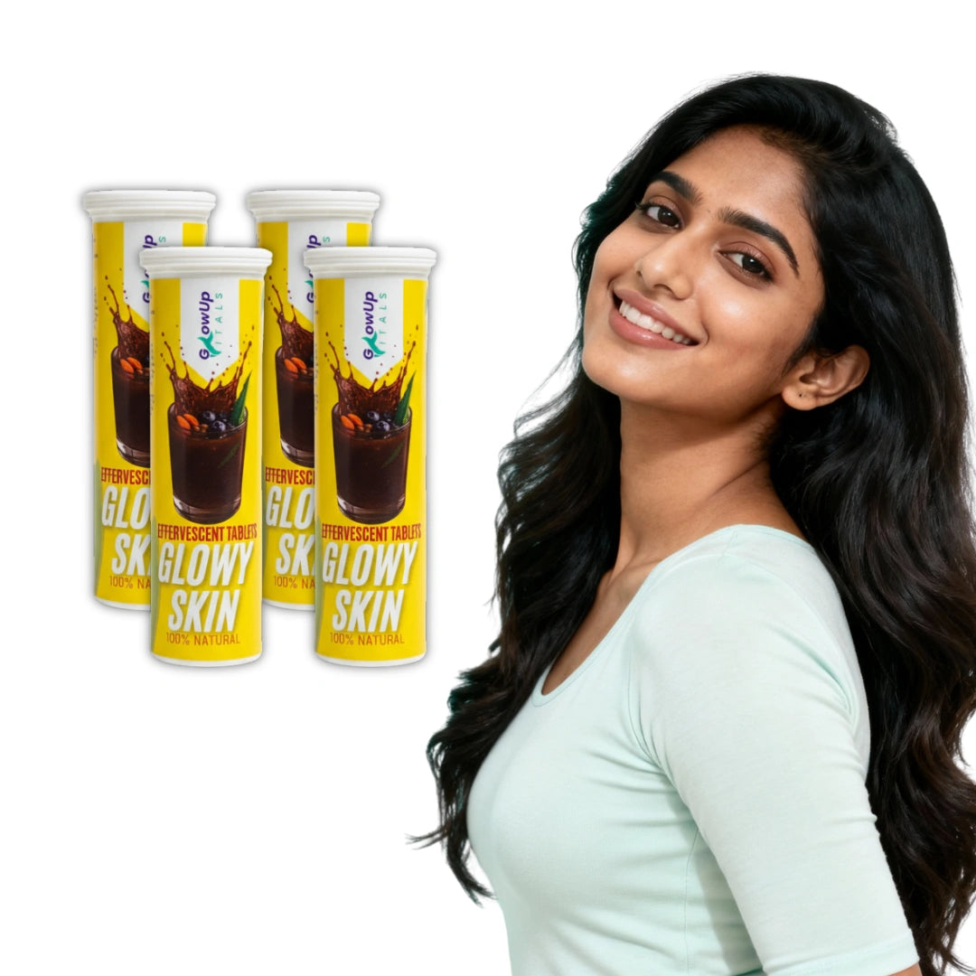 GlowUp Vitals - Glowy Skin Effervescent Tablets with 500 mg L-Glutathione